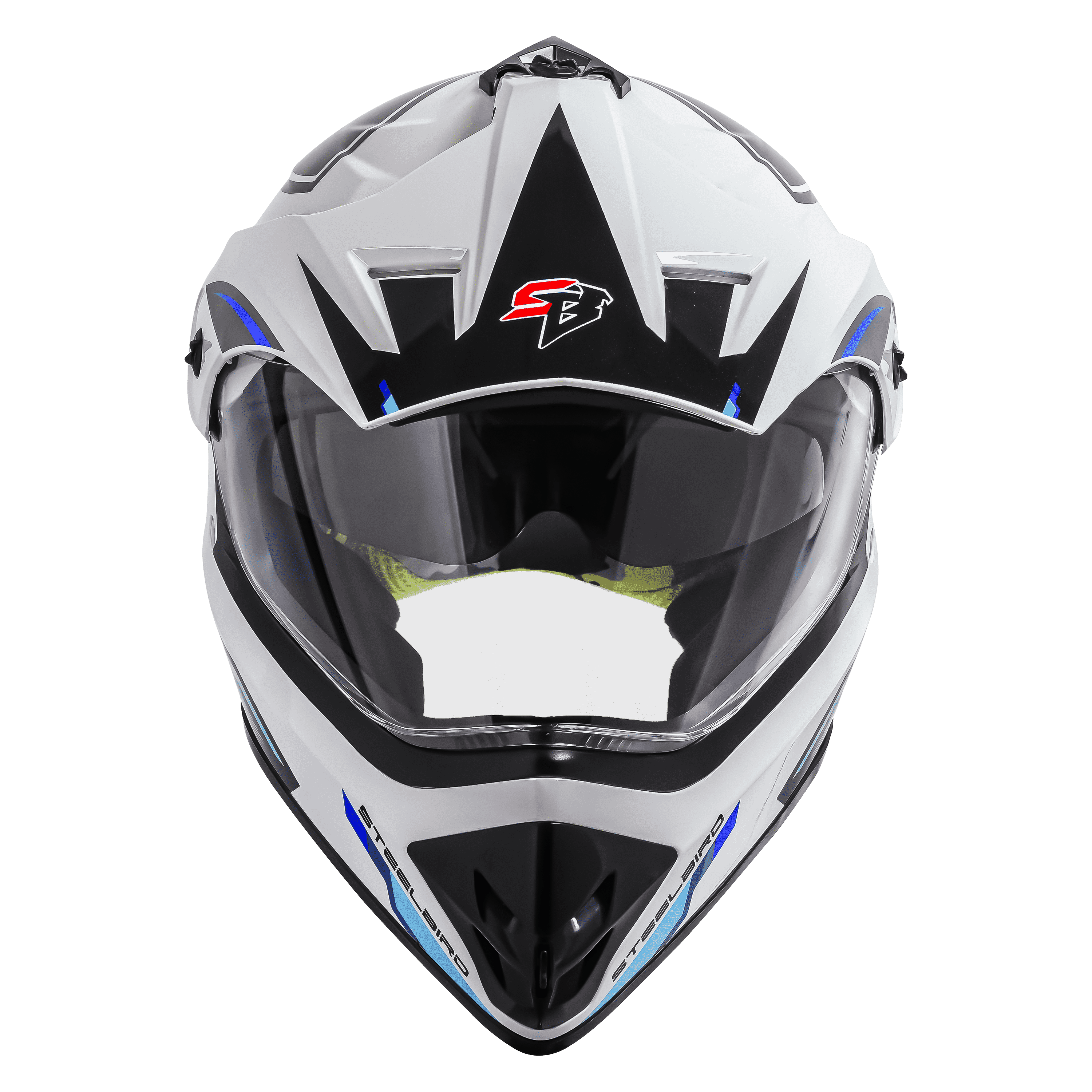 SBH-13 ISS RACER GLOSSY WHITE WITH BLUE